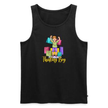 Thrift Shopper Thrifting Boy Thrift Store - Männer Premium Bio Tank Top - Schwarz - Vorne - AI Model Male 178 light (178cm)