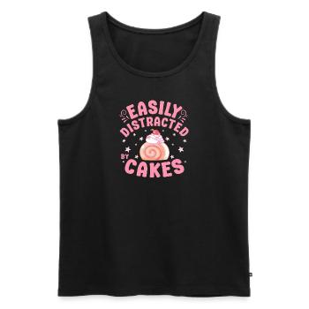 Cake Baker Facilement Distrait Par Cakes Cupcake - Débardeur bio Premium Homme - noir - Devant - AI Model Male 178 light (178cm)