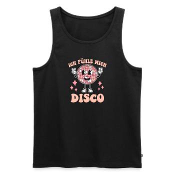 J’ai l’impression que je vais aller à la soirée disco, fêter la danse disco - Débardeur bio Premium Homme - noir - Devant - AI Model Male 178 light (178cm)
