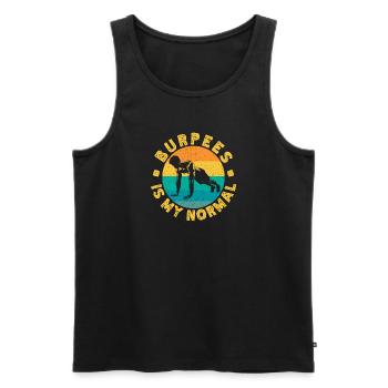Fitness Fanatics Burpees Is My Normal Calisthenics - Men's Premium Organic Tank Top - black - Front - AI Model Male 178 light (178cm)
