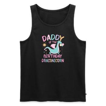 Papa De La Fille D’anniversaire Fête De Famille Dracon - Débardeur bio Premium Homme - noir - Devant - Michal (187cm)