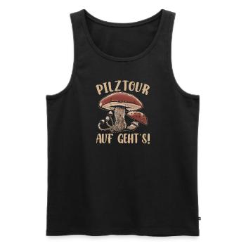 Pilzsuche Pilztour Auf Geht´s Pilz-Sammler - Männer Premium Bio Tank Top - Schwarz - Vorne - Michal (187cm)