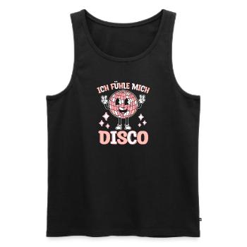 J’ai l’impression que je vais aller à la soirée disco, fêter la danse disco - Débardeur bio Premium Homme - noir - Devant - AI Model Male 178 light (178cm)