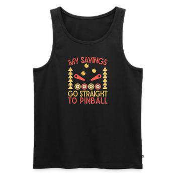 My Savings Go Straight To Pinball Machine Arcade - Männer Premium Bio Tank Top - Schwarz - Vorne - Michal (187cm)