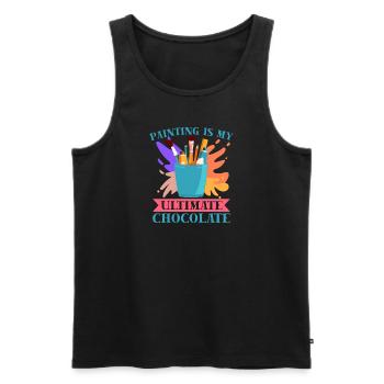 Artist Painter Graphic Painting Ultimate Chocolate - Men's Premium Organic Tank Top - black - Front - Michal (187cm)