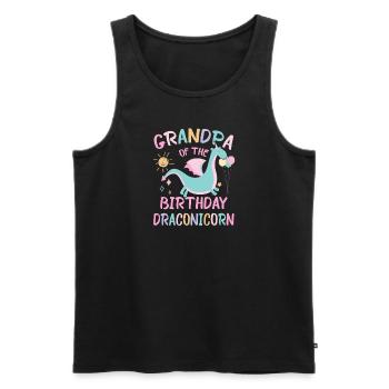 Papi De La Fille D’anniversaire Fête De Famille Dracon - Débardeur bio Premium Homme - noir - Devant - Michal (187cm)