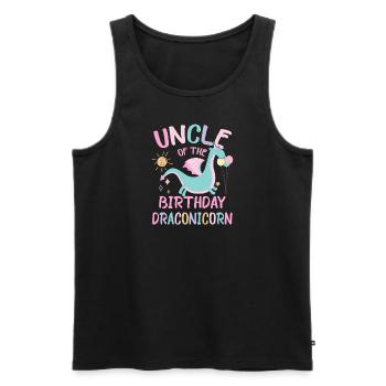 Oncle De La Fille D’anniversaire Fête De Famille Dracon - Débardeur bio Premium Homme - noir - Devant - Michal (187cm)
