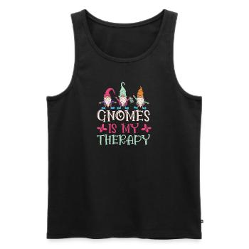 Garden Gnome Costume Gnomes My Therapy - Men's Premium Organic Tank Top - black - Front - Michal (187cm)