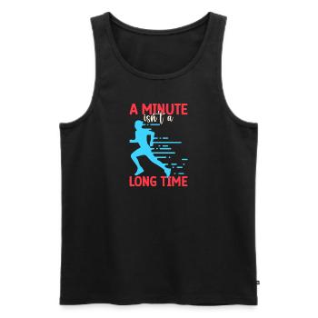 Courir une minute n’est pas un marathonien de longue date - Débardeur bio Premium Homme - noir - Devant - Michal (187cm)