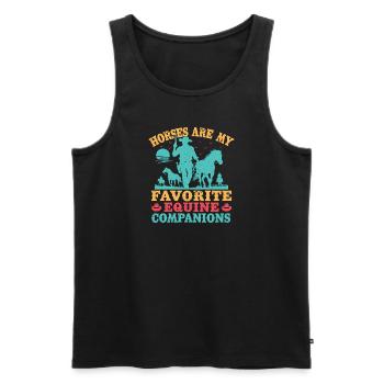 Hobby Horse Rider My Favorite Equine Companions - Männer Premium Bio Tank Top - Schwarz - Vorne - AI Model Male 178 light (178cm)