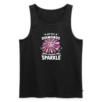Diamond Painting Artist Why Buy When I Can Diamond - Männer Premium Bio Tank Top - Schwarz - Vorne - Michal (187cm)