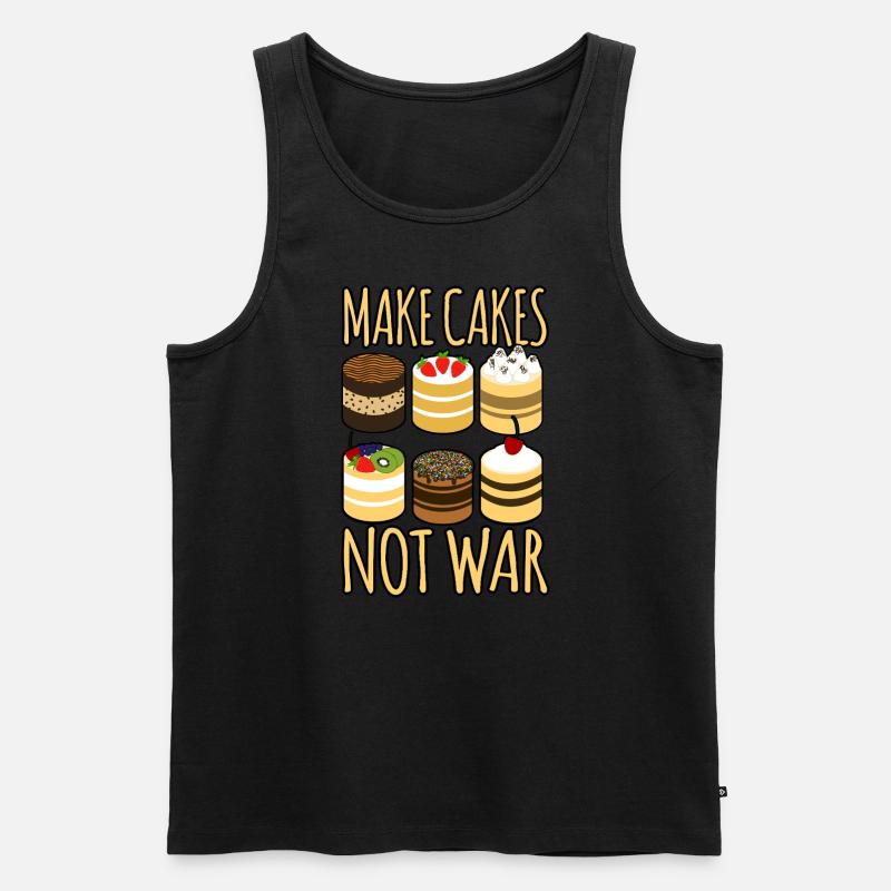 Make Cakes Not War - Männer Premium Bio Tank Top - Schwarz