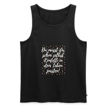 confettis - Débardeur bio Premium Homme - noir - Devant - Michal (187cm)