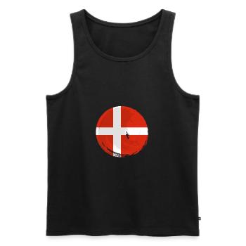 Danemark Drapeau Scandinavie Drapeau danois Voyage - Débardeur bio Premium Homme - noir - Devant - Michal (187cm)