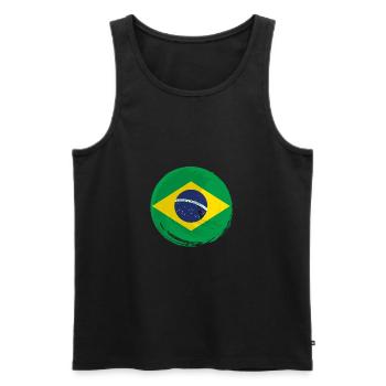 Brésil Drapeau Brésilien Drapeau Amérique du Sud - Débardeur bio Premium Homme - noir - Devant - Michal (187cm)