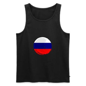 Drapeau de russie Vintage Drapeau russe d’occasion Look - Débardeur bio Premium Homme - noir - Devant - Michal (187cm)