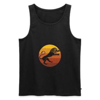 Lion - African Retro - Men's Premium Organic Tank Top - black - Front - AI Model Male 178 light (178cm)