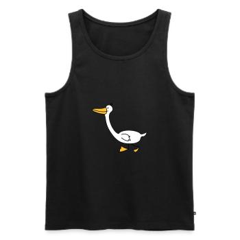 lustige Gans - Männer Premium Bio Tank Top - Schwarz - Vorne - Michal (187cm)