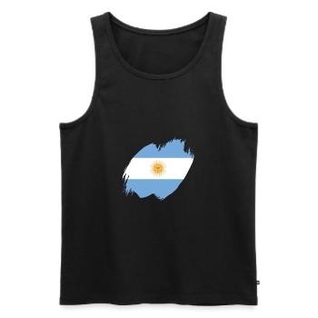 Argentine Drapeau Amérique du Sud Drapeau argentin - Débardeur bio Premium Homme - noir - Devant - Michal (187cm)