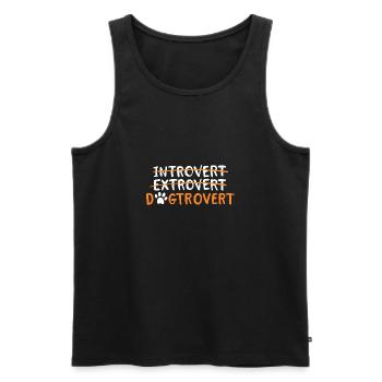 Introvert Extrovert Dogtrovert - Männer Premium Bio Tank Top - Schwarz - Vorne - Michal (187cm)