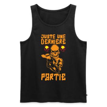 Humour Gamer Dernière Partie - Débardeur bio Premium Homme - noir - Devant - AI Model Male 178 light (178cm)