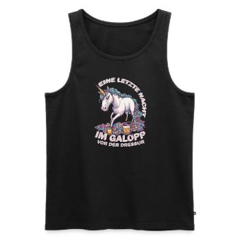 JGA | Eine letzte Nacht im Galopp, vor der Dressur - Männer Premium Bio Tank Top - Schwarz - Vorne - Michal (187cm)