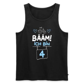 Bääm I’m 4 Tracteur - Débardeur bio Premium Homme - noir - Devant - AI Model Male 178 light (178cm)