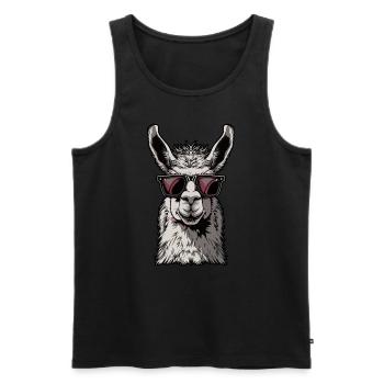 Lustiges Lama Alpaka - Männer Premium Bio Tank Top - Schwarz - Vorne - AI Model Male 178 light (178cm)