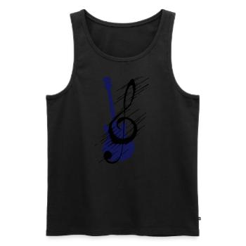 Distorted note key and guitar - Men's Premium Organic Tank Top - black - Front - AI Model Male 178 light (178cm)