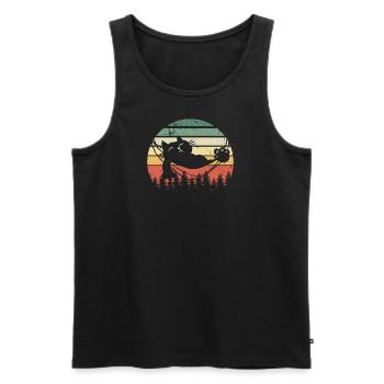 Coucher de soleil de chat - Débardeur bio Premium Homme - noir - Devant - Michal (187cm)