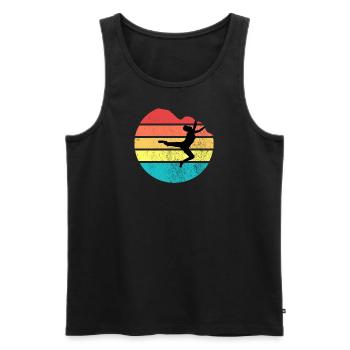 Klettern - Bouldern Sonnenuntergang Vintage Design - Männer Premium Bio Tank Top - Schwarz - Vorne - Michal (187cm)