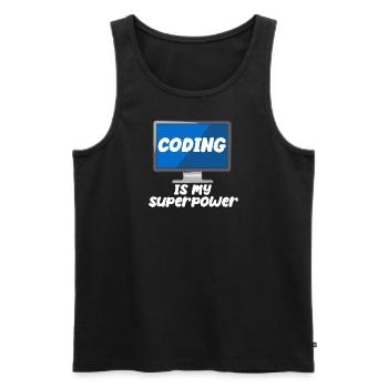 Coding Is My Superpower - Männer Premium Bio Tank Top - Schwarz - Vorne - AI Model Male 178 light (178cm)