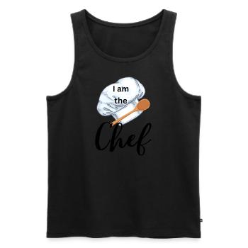 Je suis le Chef - Débardeur bio Premium Homme - noir - Devant - AI Model Male 178 light (178cm)
