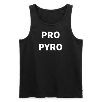Pro Pyro - Schriftzug - Männer Premium Bio Tank Top - Schwarz - Vorne - Michal (187cm)