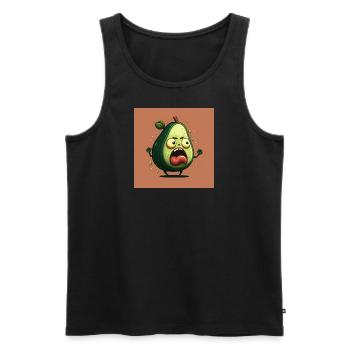 Weird Angry Avocado - Cutefruitz - Männer Premium Bio Tank Top - Schwarz - Vorne - AI Model Male 178 light (178cm)