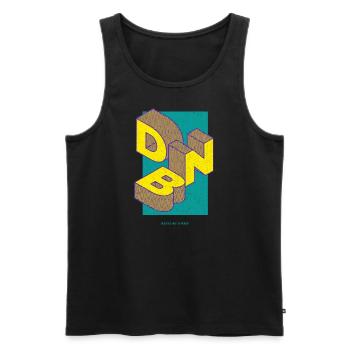 Drum and Bass Bassline Junkie - Männer Premium Bio Tank Top - Schwarz - Vorne - AI Model Male 178 light (178cm)