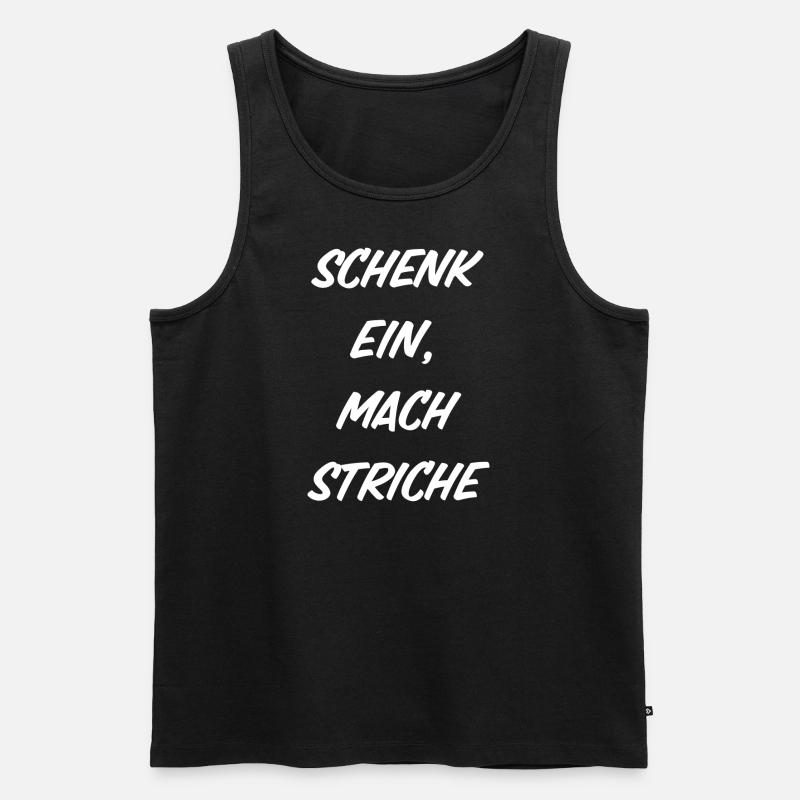Schenk ein, mach Striche - Männer Premium Bio Tank Top - Schwarz