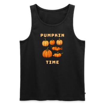 Pumpkin Time, Kürbis, Halloween, Gruselig - Männer Premium Bio Tank Top - Schwarz - Vorne - Michal (187cm)