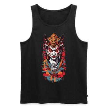 Oni Demon Anime Style Retro Aesthetic Design - Men's Premium Organic Tank Top - black - Front - Michal (187cm)
