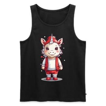 Magical Winter Unicorn Christmas with Magic - Men's Premium Organic Tank Top - black - Front - AI Model Male 178 light (178cm)