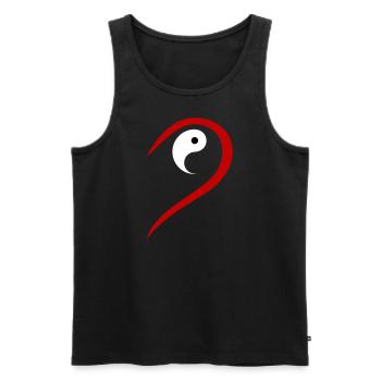 Half Heart Yang Seeks Yin Valentine's Day Partner - Men's Premium Organic Tank Top - black - Front - AI Model Male 178 light (178cm)