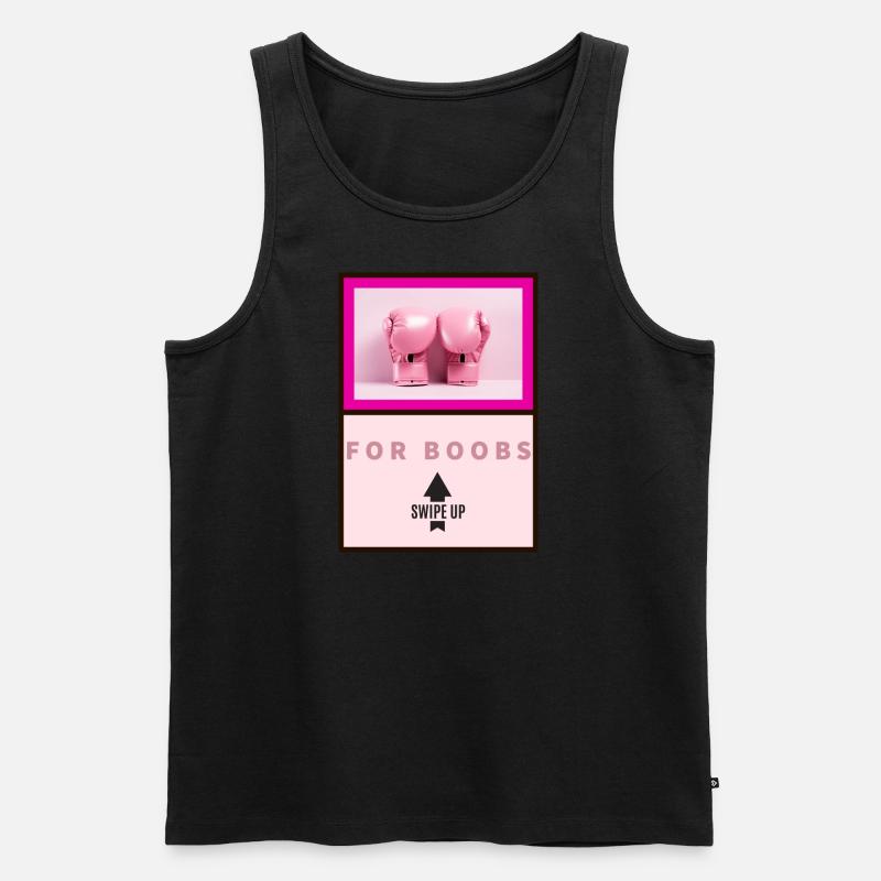 Swipe up for boobs - Männer Premium Bio Tank Top - Schwarz