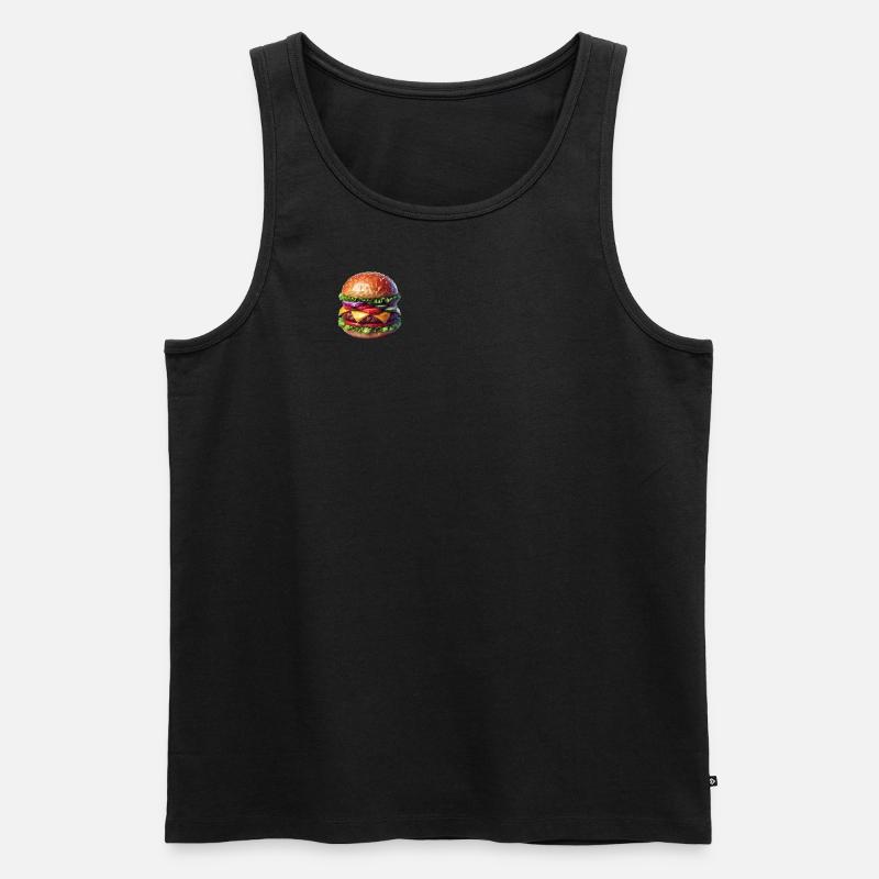Burger Polygon - Männer Premium Bio Tank Top - Schwarz