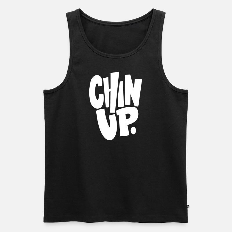 Chin Up - Männer Premium Bio Tank Top - Schwarz