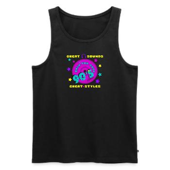 90s sounds - Männer Premium Bio Tank Top - Schwarz - Vorne - AI Model Male 178 light (178cm)