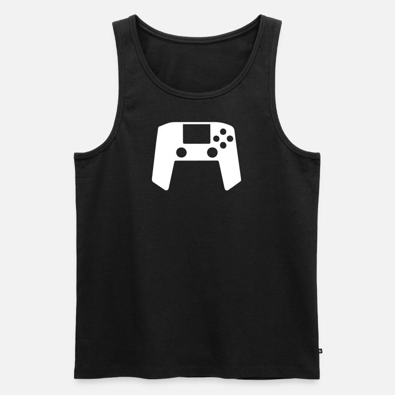 Retro Controller - Männer Premium Bio Tank Top - Schwarz