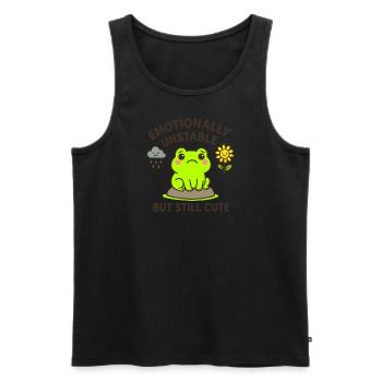 emotionally unstable - but still cute - Männer Premium Bio Tank Top - Schwarz - Vorne - Michal (187cm)