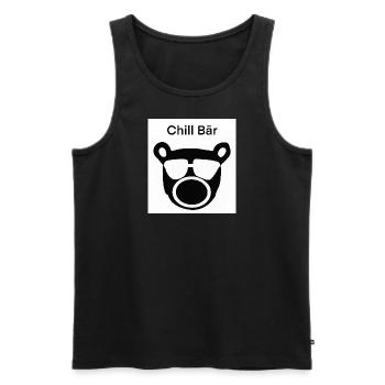 Chill Bear - Men's Premium Organic Tank Top - black - Front - Michal (187cm)