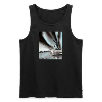 Polarlicht und Pinguin, handgemaltem Design - Männer Premium Bio Tank Top - Schwarz - Vorne - Michal (187cm)