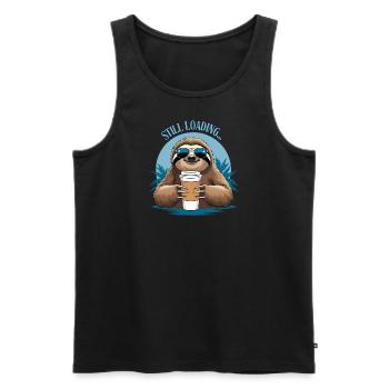 Still Loading Faultier Mit Sonnenbrille Lustig - Männer Premium Bio Tank Top - Schwarz - Vorne - Michal (187cm)